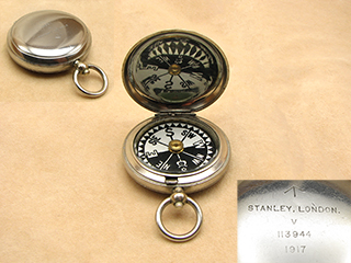 Genuine WW1 Officers MK V pocket compass signed Stanley London